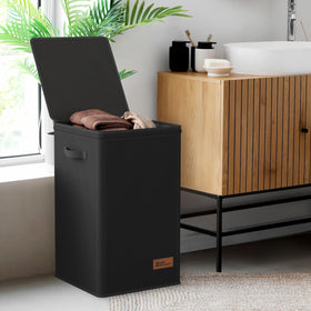 Simple Houseware fits in most closets and bathrooms for mess-free laundry routines.
