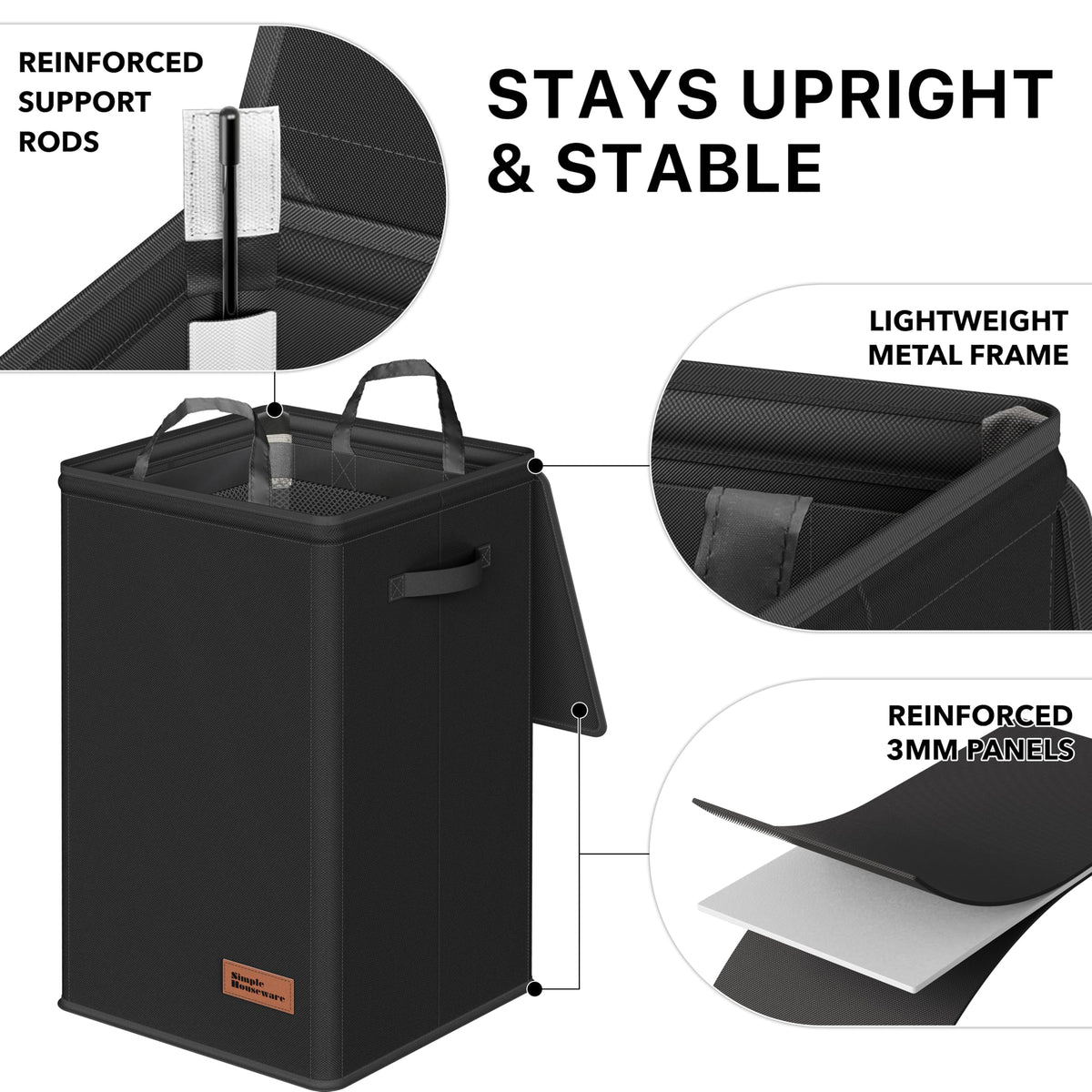 Simple Houseware durable polypropylene design balances lightweight portability and long-lasting use.