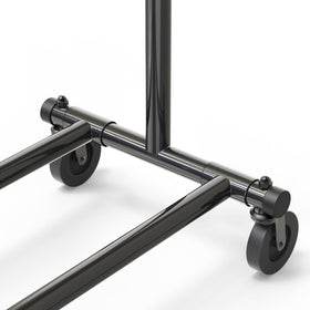 Simple Houseware garment rack dimensions up to 67 inches wide for ample hanging space.