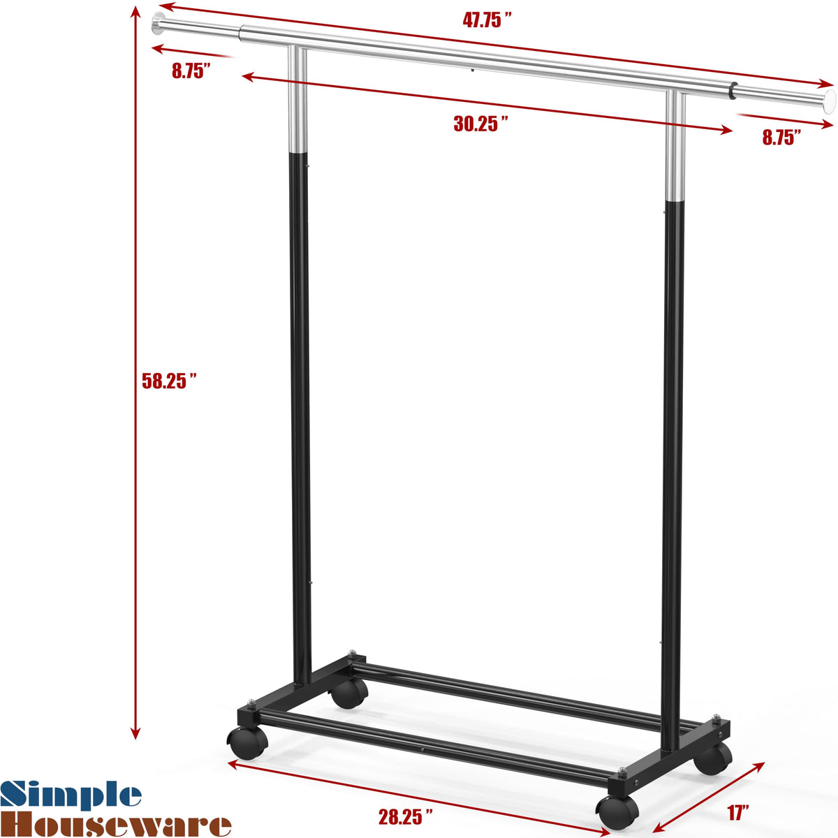 Simple Houseware garment rack assembly is quick and straightforward