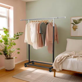 Simple Houseware full metal construction garment rack with chrome accents