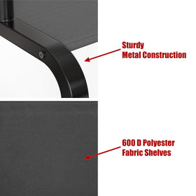 Simple Houseware garment rack with hanger stoppers keeping clothes secure.