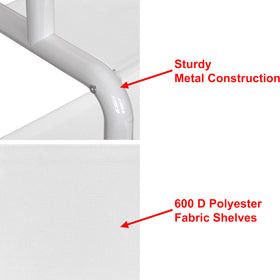 Simple Houseware garment rack with hanger stoppers preventing sliding.