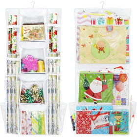 Simple Houseware gift-wrap organizer front lid keeps supplies clean and accessible.