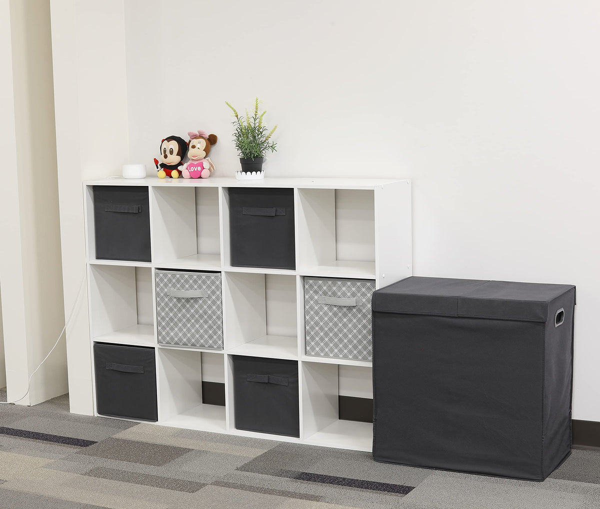 Simple Houseware laundry hamper blends into decor while keeping laundry organized.
