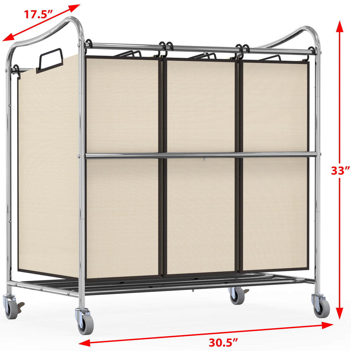 Simple Houseware heavy-duty sorter chrome frame detail showing six horizontal bars.