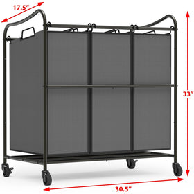 Simple Houseware heavy-duty 3-bag sorter side view highlights compact footprint for easy sorting.