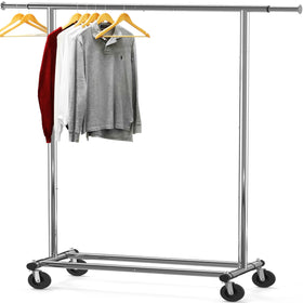 Simple Houseware garment rack with extended rod for organized clothing storage