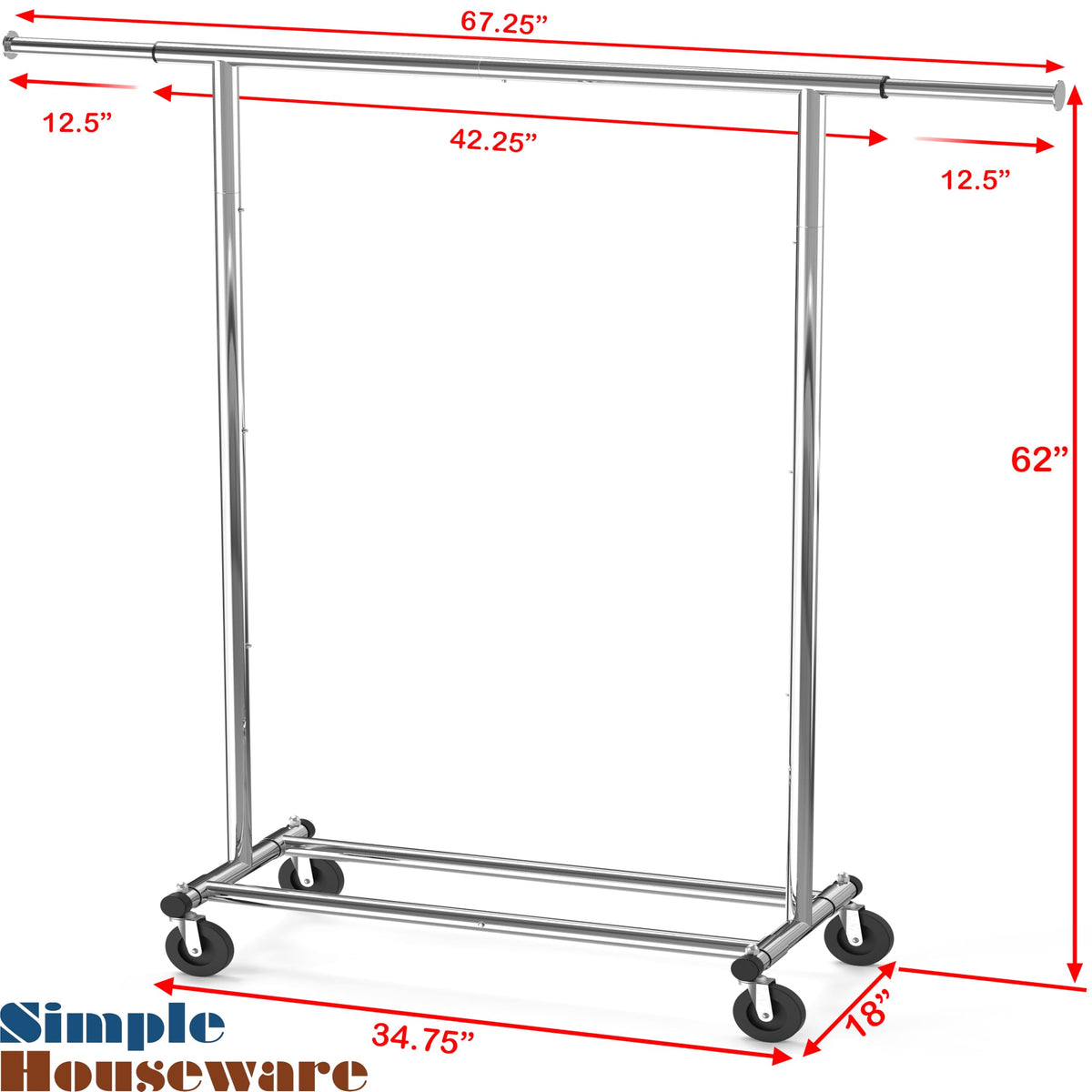 On wheels portable wardrobe ideal for laundry staging and room reorganization