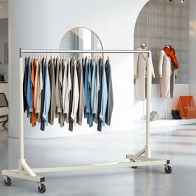 Simple Houseware heavy-duty hanging rod delivers strong support for long garments.