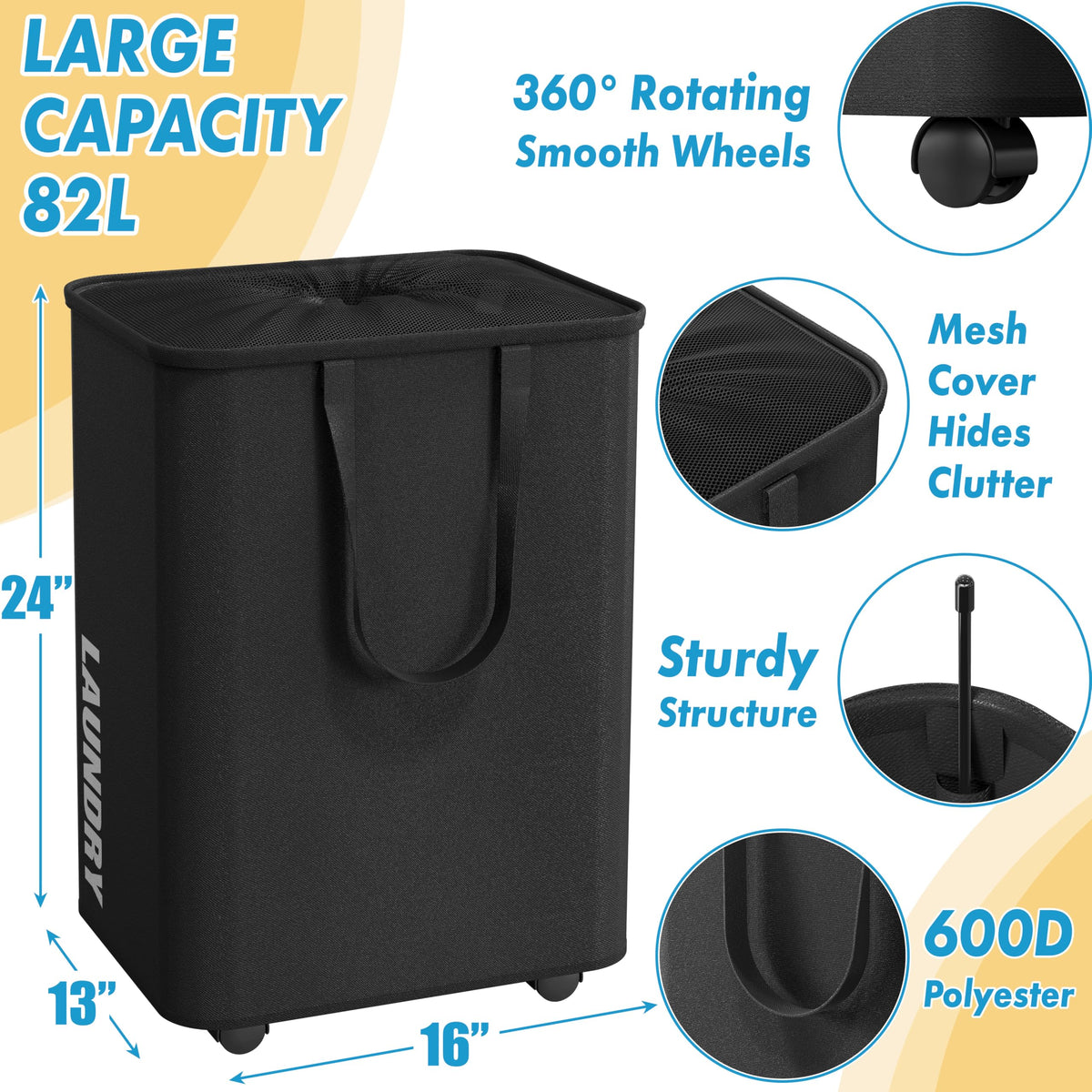 Simple Houseware collapsible design folded flat for storage