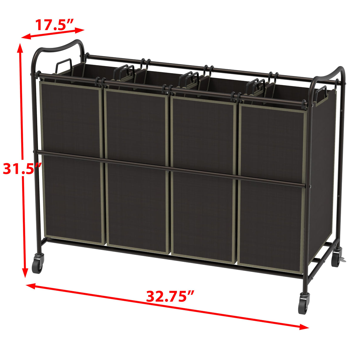 Simple Houseware laundry sorter bags closeup shows 11-gallon capacity.