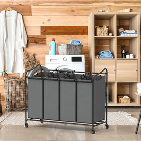 Simple Houseware laundry-sorter bags show 11-gallon capacity for daily laundry.