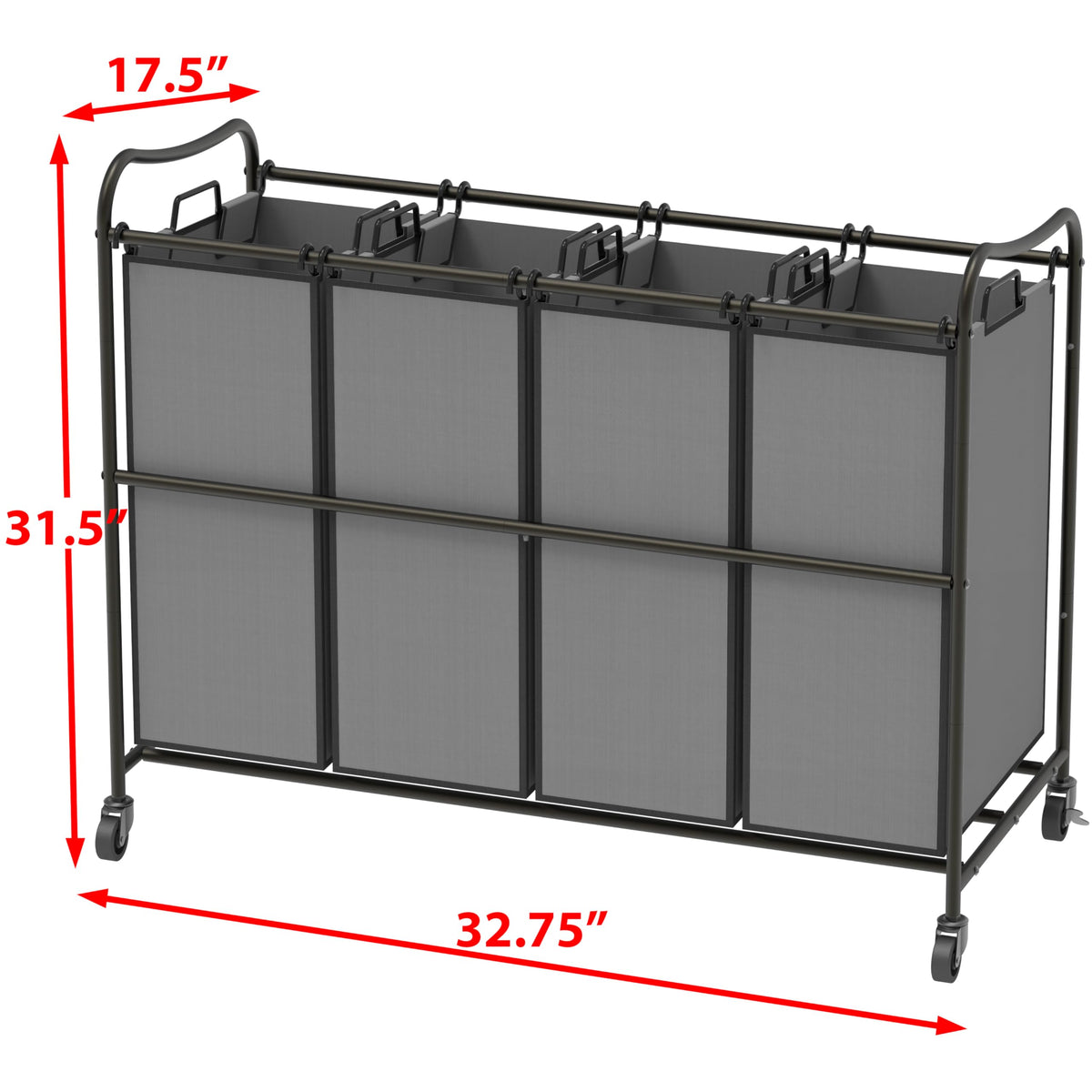 Simple Houseware laundry-sorter behind-bar design adds extra stability.
