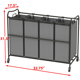 Simple Houseware laundry-sorter behind-bar design adds extra stability.
