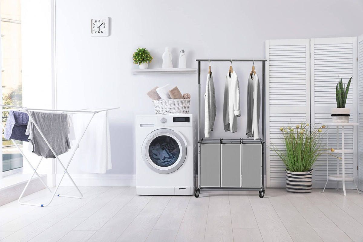 Simple Houseware laundry sorter with swivel casters for smooth mobility