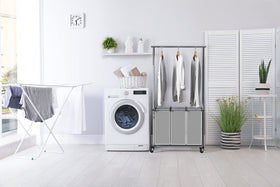 Simple Houseware laundry sorter with swivel casters for smooth mobility