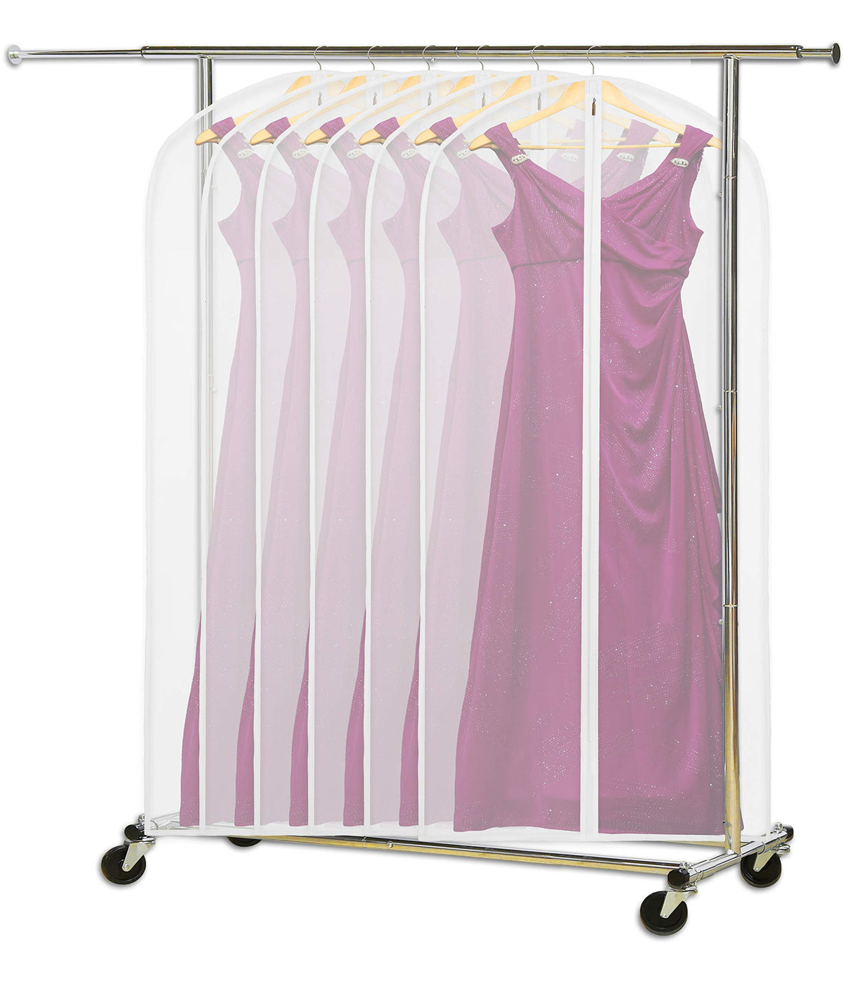 Simple Houseware PEVA material garment bags with durable zipper for reusable storage