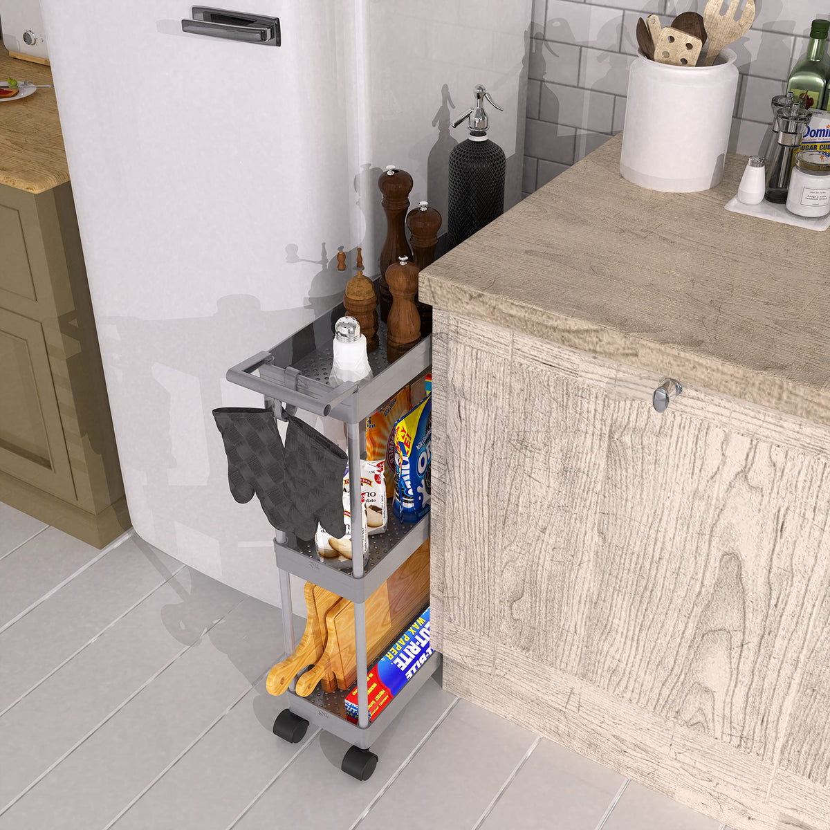 Simple Houseware removable handle bar enhances maneuverability