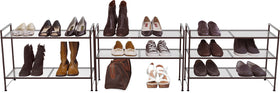 Simple Houseware Shoe Rack assembly snapped together quickly for easy setup.