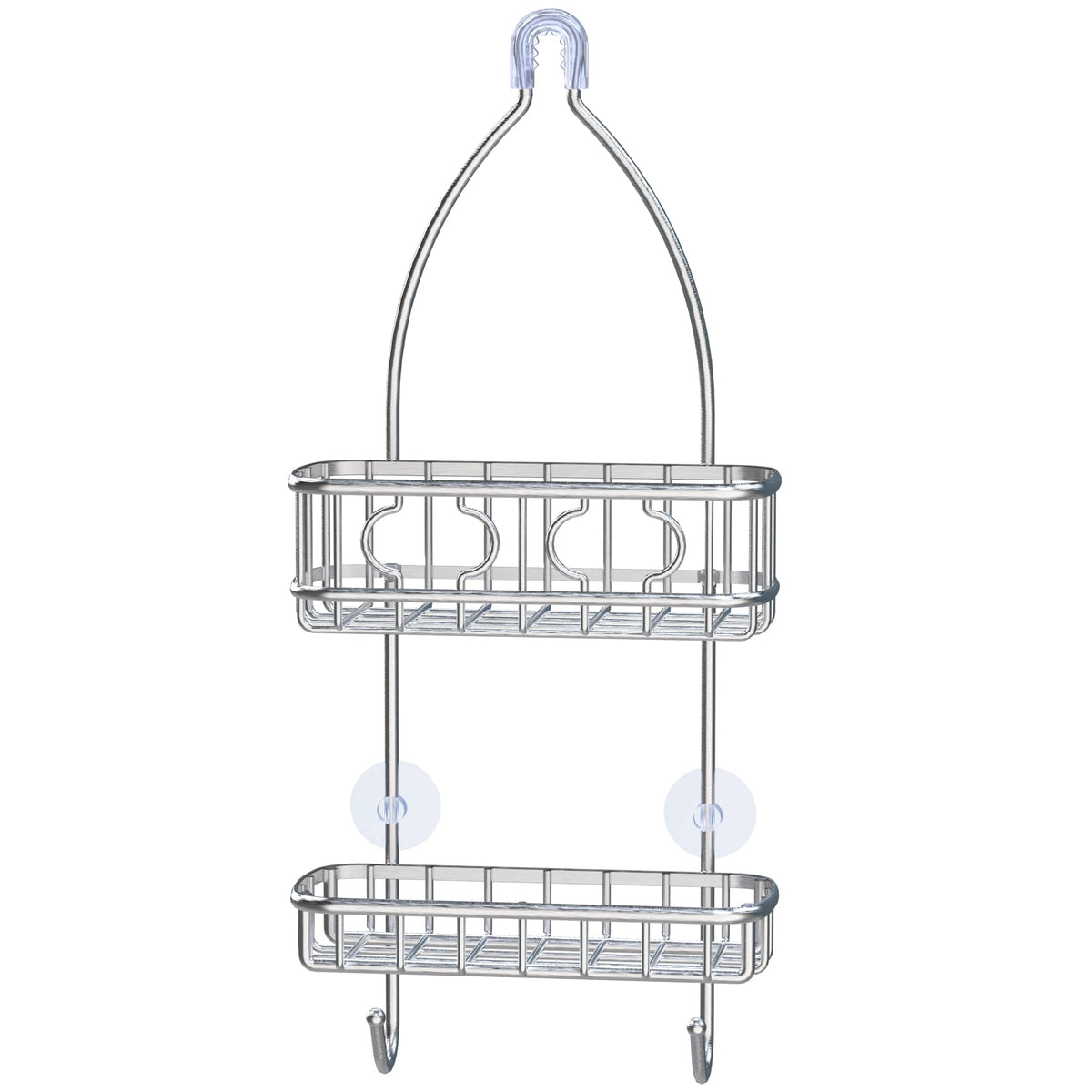 Simple Houseware stainless steel shower caddy with all-in-one storage keeps essentials organized.