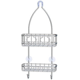 Simple Houseware stainless steel shower caddy with all-in-one storage keeps essentials organized.