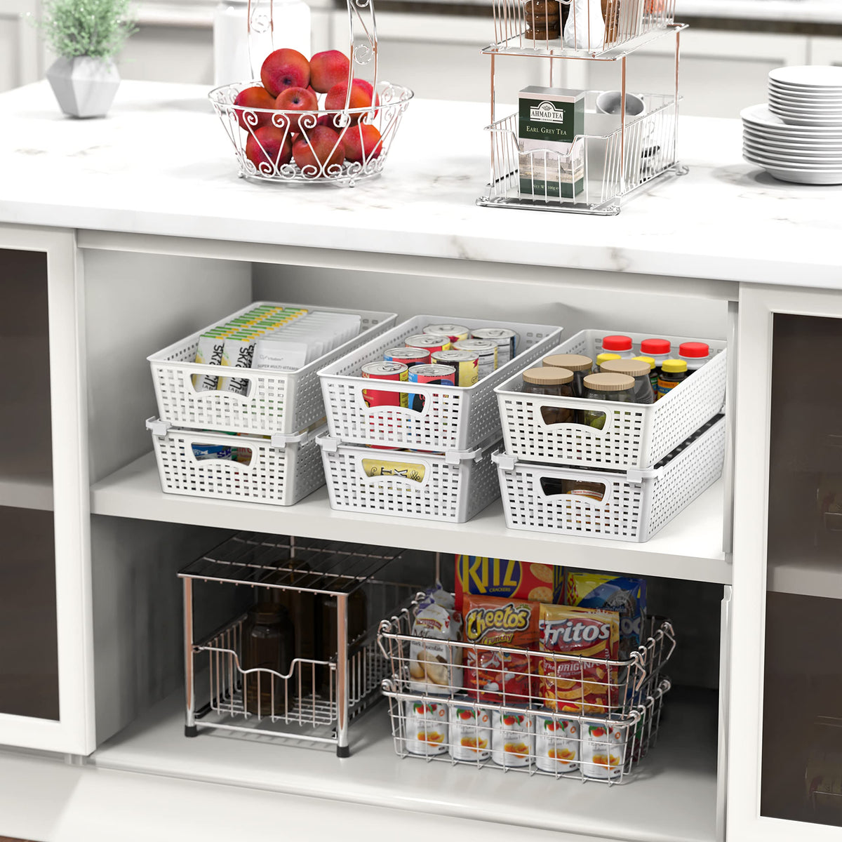 Simple Houseware bath toiletries basket, easy to clean and tidy bathroom essentials.