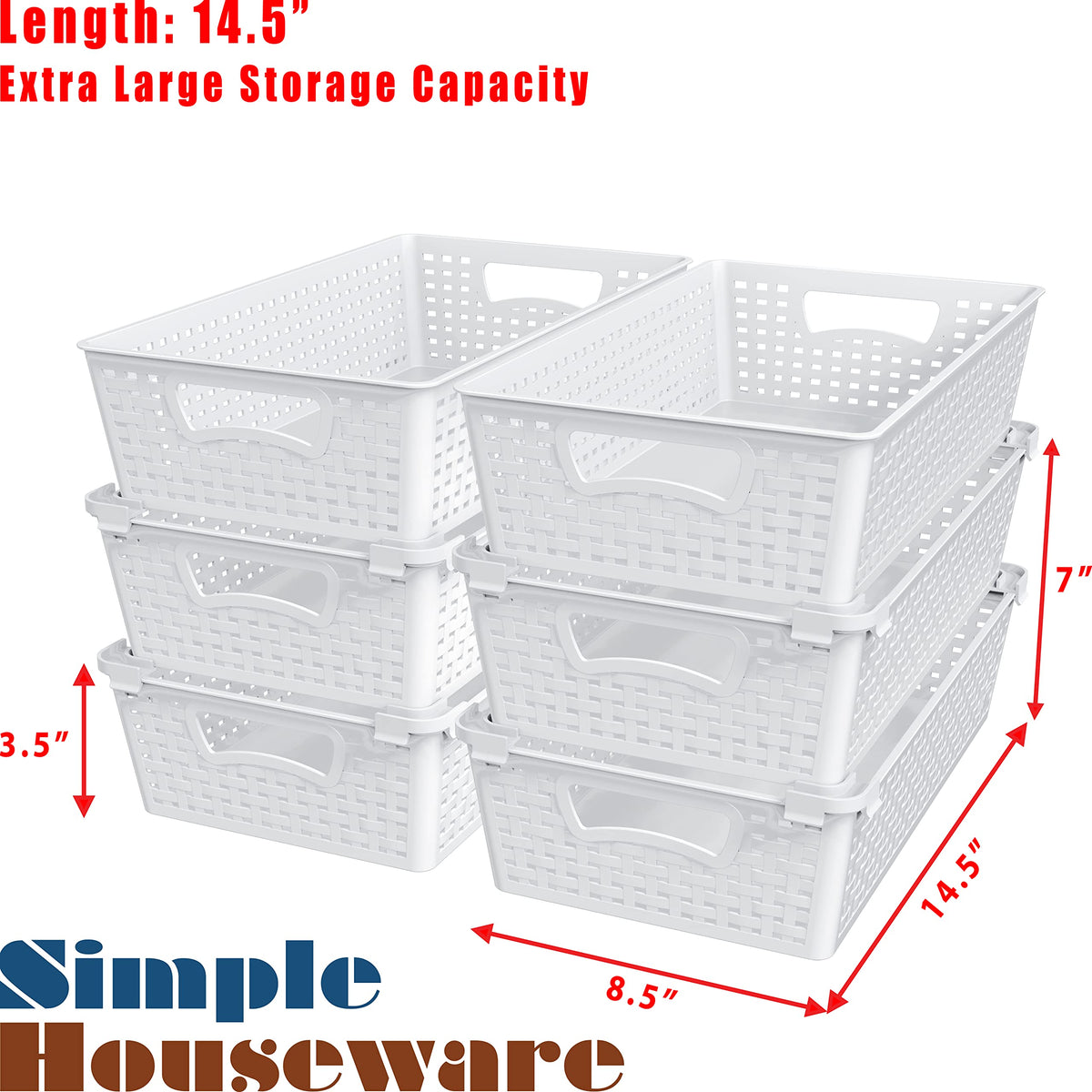 Simple Houseware basket in fridge storage, easy pull-out for organized contents.
