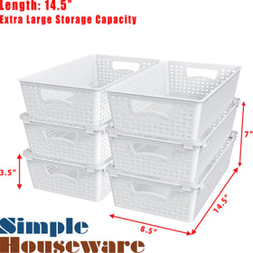 Simple Houseware basket in fridge storage, easy pull-out for organized contents.