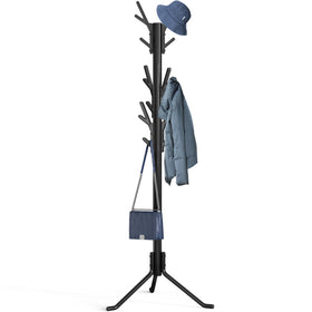 Simple Houseware standing coat and hat hanger tree with 18 hooks for clutter-free entryways.