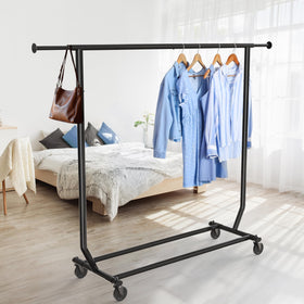 Simple Houseware Supreme commercial-grade rack supports heavy wardrobes