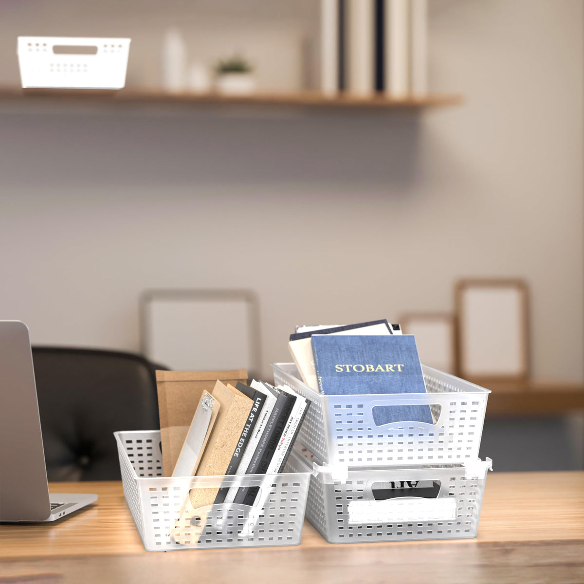 Simple Houseware tools basket stores small hardware neatly for quick projects.