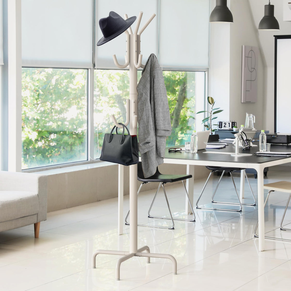 Simple Houseware white metal finish for durable, timeless style in any room.