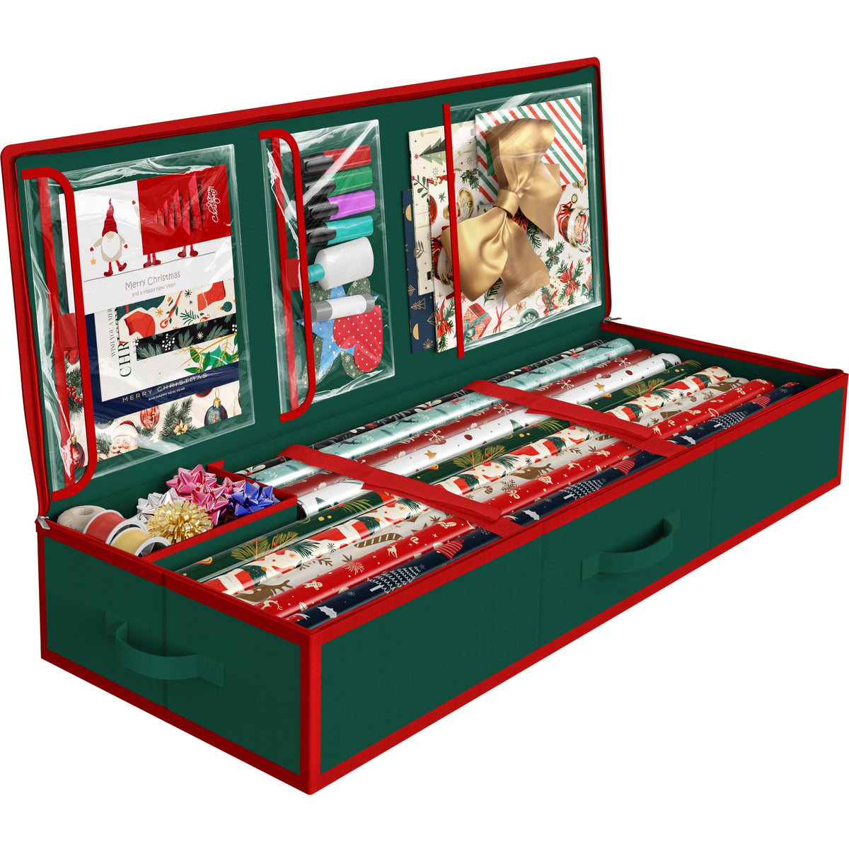 Simple Houseware wrapping paper organizer holds up to 40 rolls for easy access