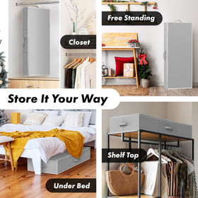 Simple Houseware durable double-layer fabric protects wraps from dust.