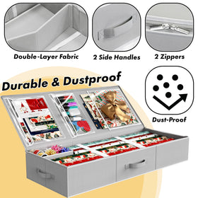 Simple Houseware storage with side pockets stores bags and ribbons neatly.