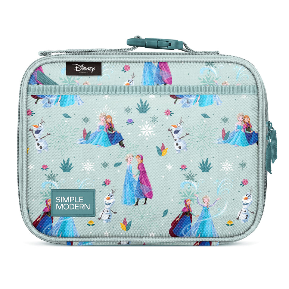 Simple Modern Hadley lunch bag front view in Frozen Swirls, ideal for school lunches.