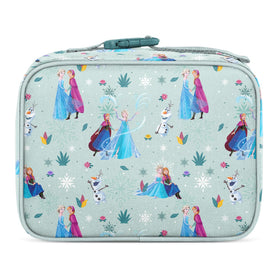 Reinforced handle detail on the Hadley lunch bag in Frozen Swirls.