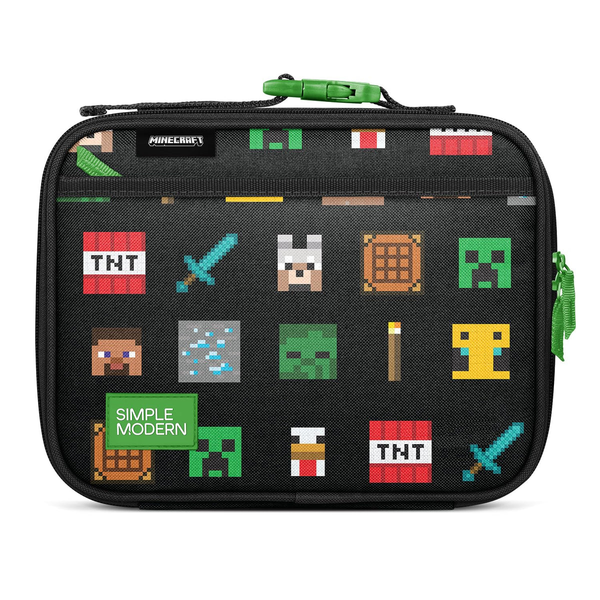 Simple Modern Hadley Minecraft lunch bag front view, ideal for school meals.