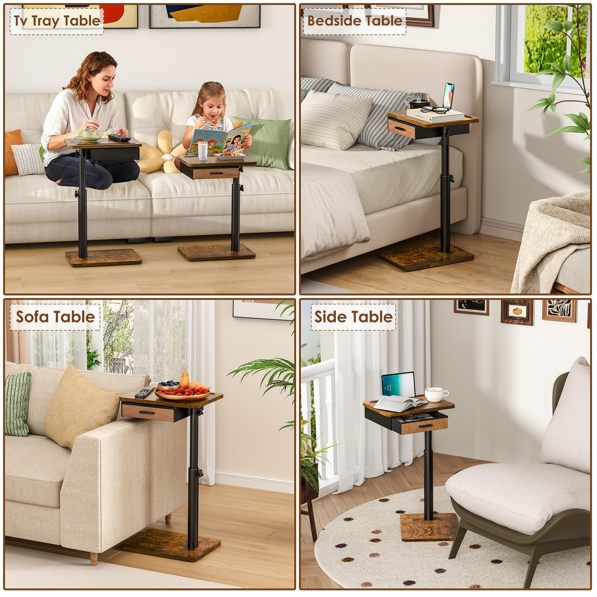 Simple Serenity couch table doubles as a bedside or laptop desk for home use.