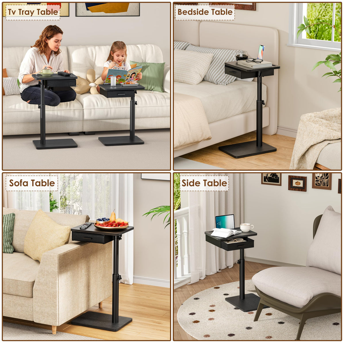 Removable drawer keeps remotes and cables neatly stored