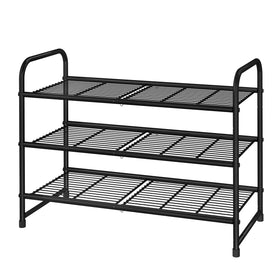 Simple Trending 3-Tier Stackable Shoe Rack displaying organized entryway footwear.
