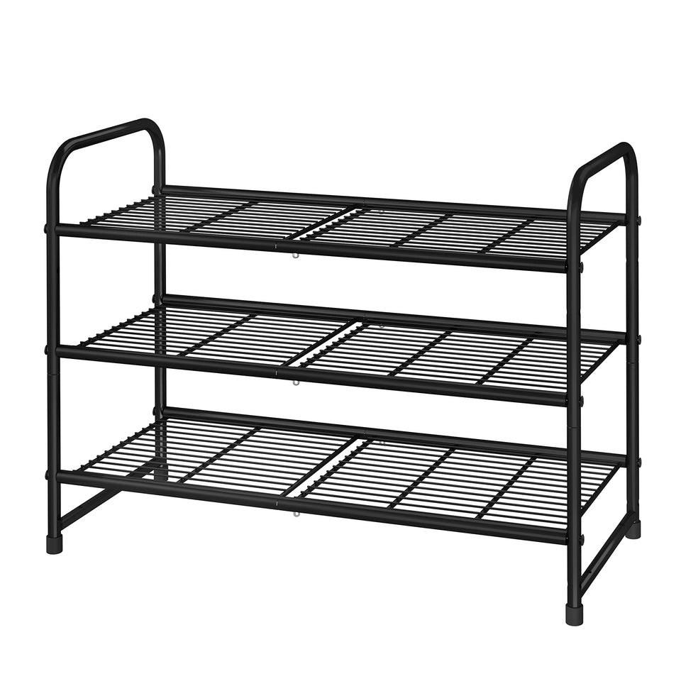 Simple Trending 3-Tier Stackable Shoe Rack displaying organized entryway footwear.