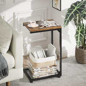 Simple Trending C-shaped end table with adjustable feet on uneven floors