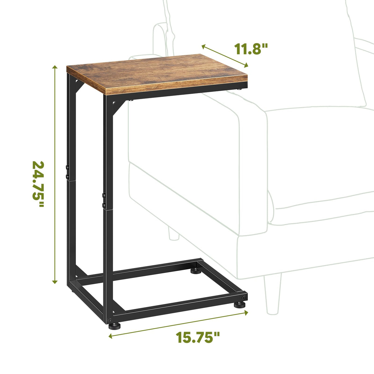 Simple Trending C-shaped end table placed by the bed for easy nighttime essentials