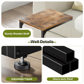 Simple Trending C-shaped end table metal frame closeup highlighting sturdy steel tubes