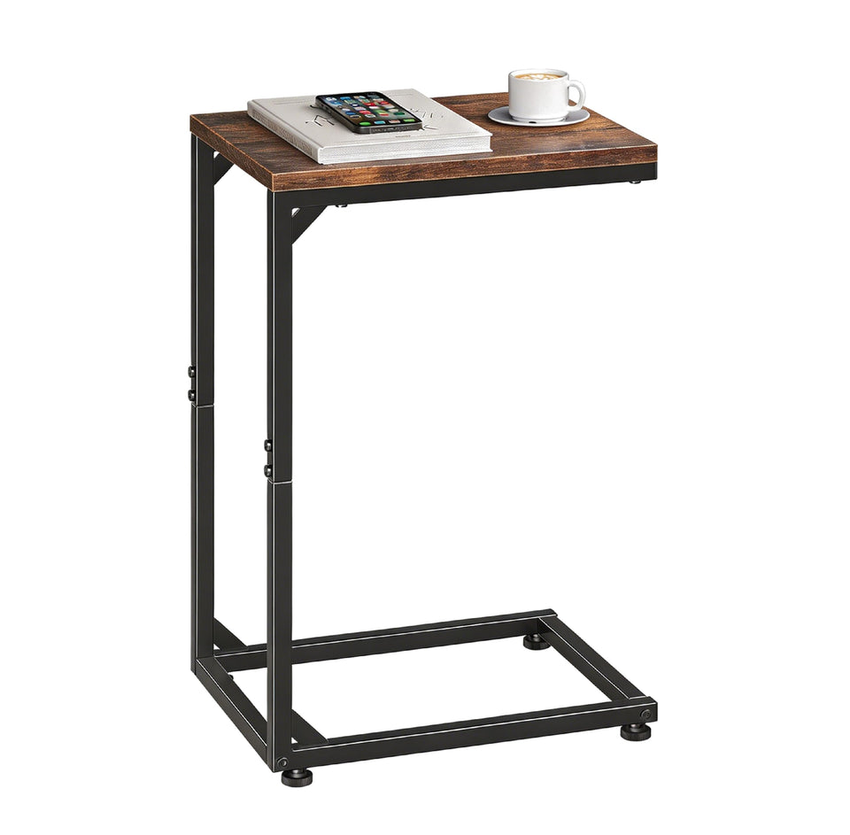 Simple Trending C-shaped end table top view with broad surface for snacks and devices