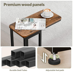 Simple Trending C-shaped table features a sturdy square steel frame