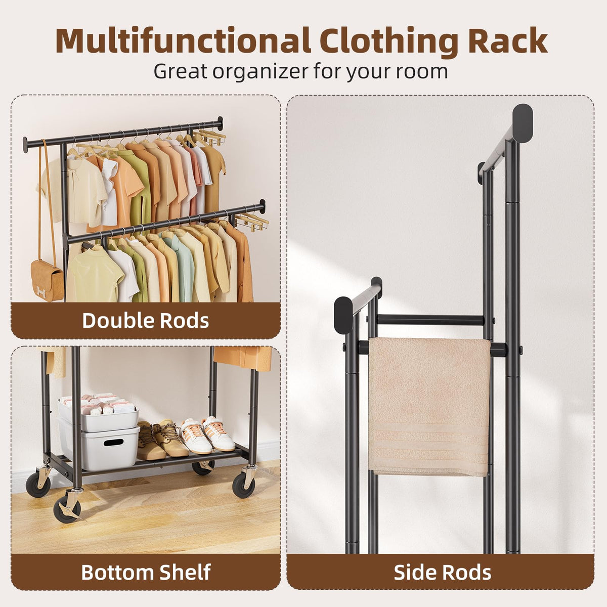 Simple Trending rack uses heavy-duty metal for durability and longevity.