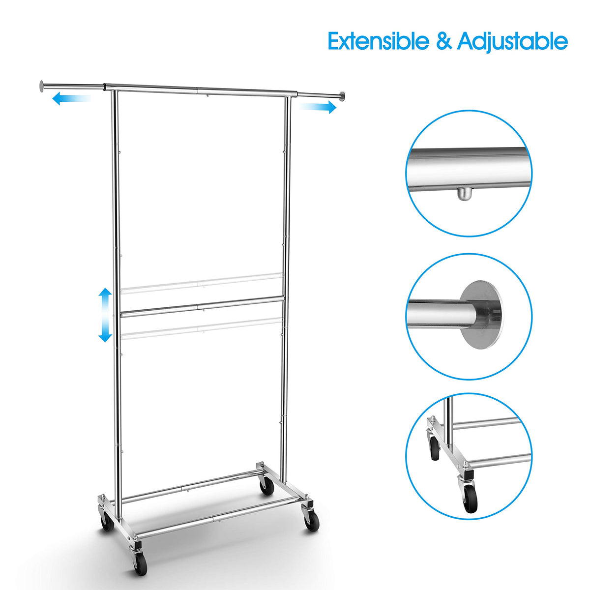 Simple Trending middle-rod adjustment highlighted for versatile height options.